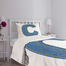 Writing Systems Denim Bedspread Set