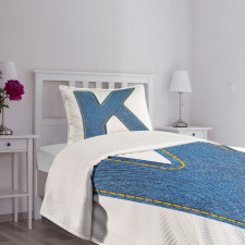 Alphabet Font Style Bedspread Set