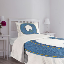 Conceptual Denim Font Bedspread Set