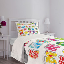 Alphabet Set Colorful Bedspread Set