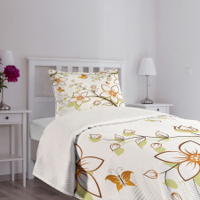 Seasonal Flora Fauna Bedspread Set