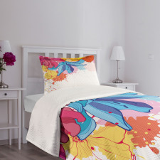 Vibrant Flowers Bloom Bedspread Set