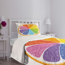 Rainbow Colored Orange Bedspread Set