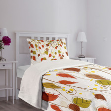 Branches Leaves Fall Bedspread Set