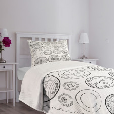 Stamps Famous Landmarks Bedspread Set