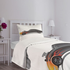 Retro Supercharger Vehicle Bedspread Set