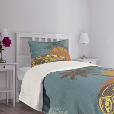 Vintage Ride on the Beach Bedspread Set