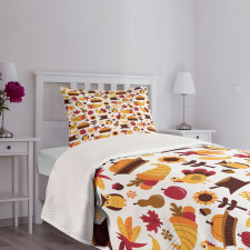 Fall Composition Bedspread Set