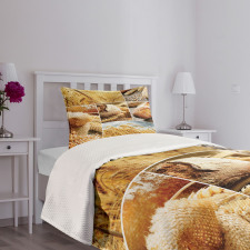 Bread Making Wheat Bedspread Set