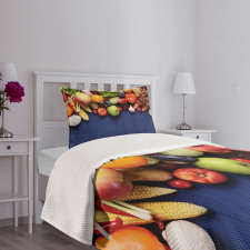 Organic Fresh Fruits Bedspread Set