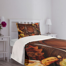 Dinner at Thanksgiving Bedspread Set