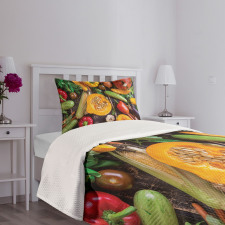 Fresh Vegetables Table Bedspread Set