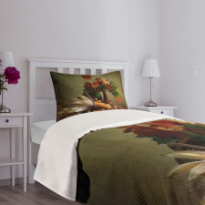 Fall Vegetables Leaves Bedspread Set