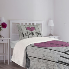 Words on Wood Planks Bedspread Set