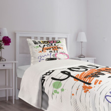 Grunge Sketchy Style Bedspread Set