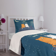 Love Cats on Roof Bedspread Set