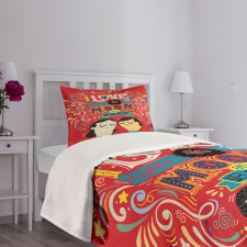 Couple Hug Oriental Bedspread Set