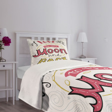 Hand Drawn Phrase Bedspread Set