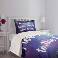 Outer Space Phrase Bedspread Set