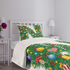 Capital N Pine Leaves Bedspread Set