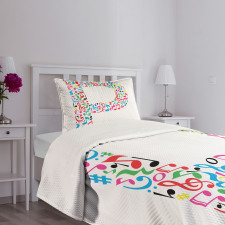 Music Notes Uppercase Bedspread Set