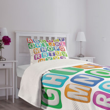 Colorful Alphabet Set Bedspread Set