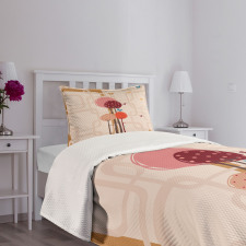 Colorful Trees Butterfly Bedspread Set