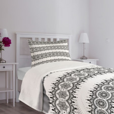 Monochrome Mandala Tattoo Bedspread Set