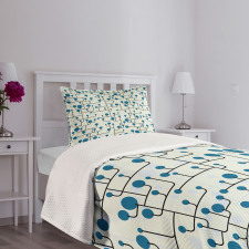 Abstract Lines Dots Bedspread Set