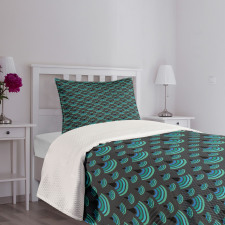 Trippy Half Circles Bedspread Set