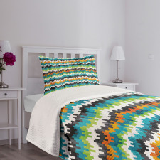 Trippy Forms Motif Bedspread Set