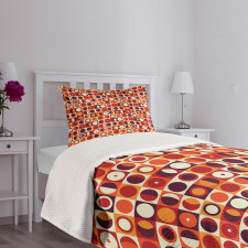 Sixties Style Ovals Bedspread Set