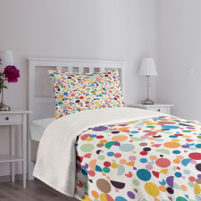 Retro Oval Shapes Bedspread Set