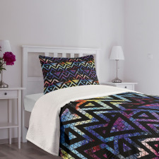 Galaxy Theme Lines Bedspread Set