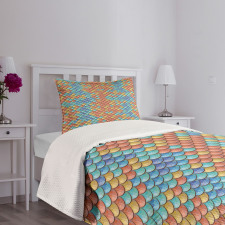 Abstract Mermaid Pattern Bedspread Set