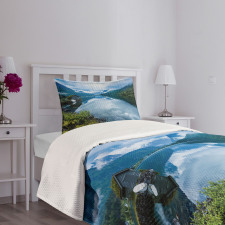 Wooden Cabins Norway Bedspread Set