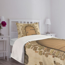 Wine Cellar Architecture Bedspread Set