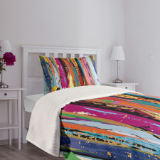 Vibrant Rainbow Design Bedspread Set