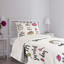 Happy Sweetest Day Bedspread Set