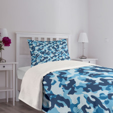 Blue Toned Design Bedspread Set