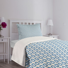 Aquatic Geometric Ovals Bedspread Set