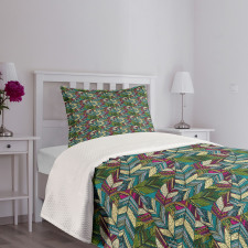 Exotic Feather Pattern Bedspread Set