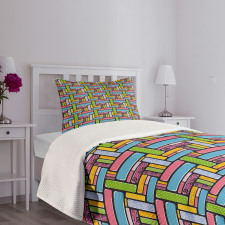 Stars Swirls Lines Dots Bedspread Set