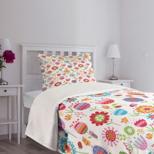 Playful Garden Flowers Bedspread Set