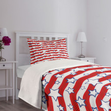 Horizontal Wavy Stripes Bedspread Set