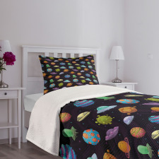 UFOs and Abstract Planet Bedspread Set