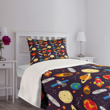 Universe Theme Earth Bedspread Set
