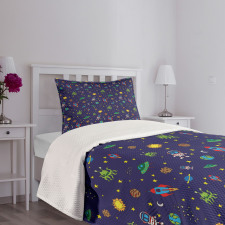 Doodle Cosmos Elements Bedspread Set