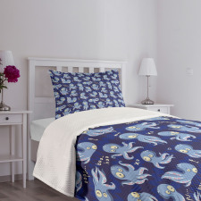 Cartoon Style Wildlife Bedspread Set