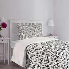 Hieroglyphics Language Bedspread Set